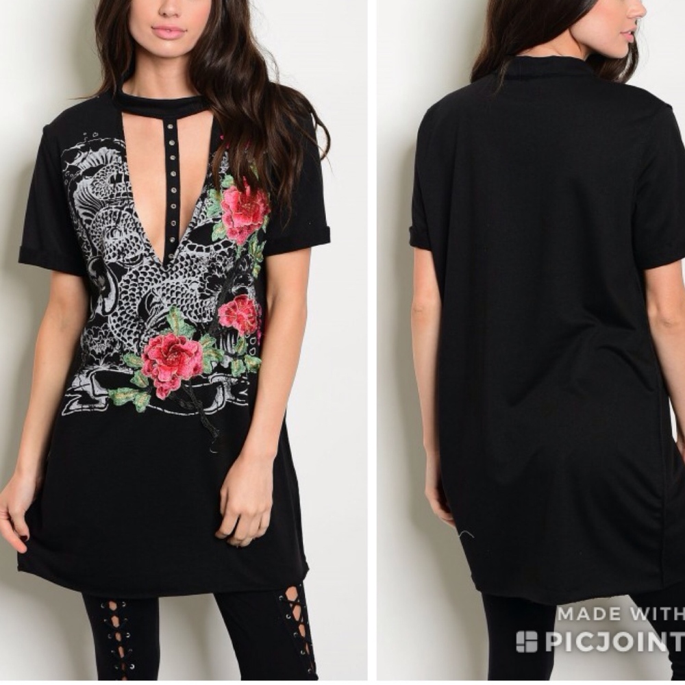 BLACK IVORY ROSE PATCH CHOKER T/ or T Dress!